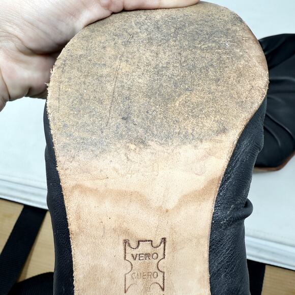 [Huma Blanco] Black Leather Wanda Pointed Toe Ruched Ankle Boots Size 40 US 9 - Picture 11 of 12